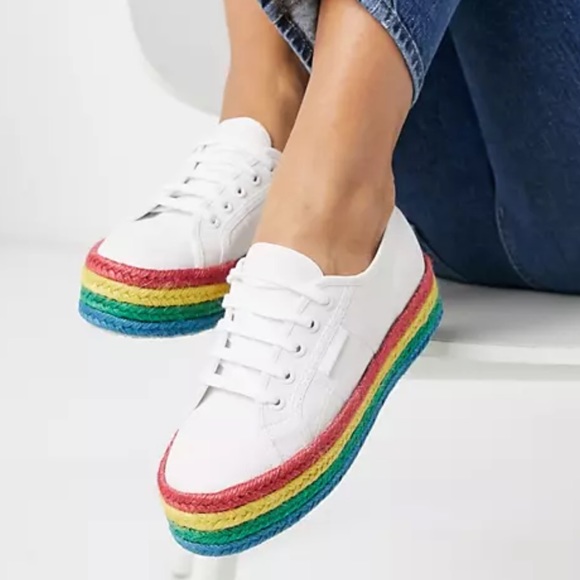 superga white rainbow